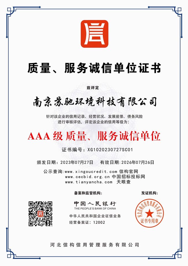 質(zhì)量、服務(wù)誠(chéng)信單位證書(shū)
